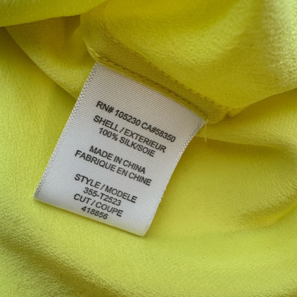 Joie Elspeth Smocked V-Neck Silk Tank Top,
Acid Lime Size XS - Picture 7 of 8